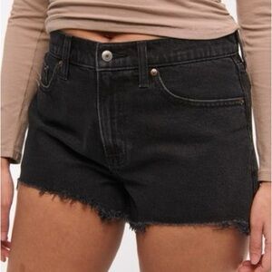 Lot of Two (2) Pair Abercrombie & Fitch Black Jean Shorts